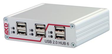 USB-Hub 6-Port Komplettgerät, zwei Steuereingänge 